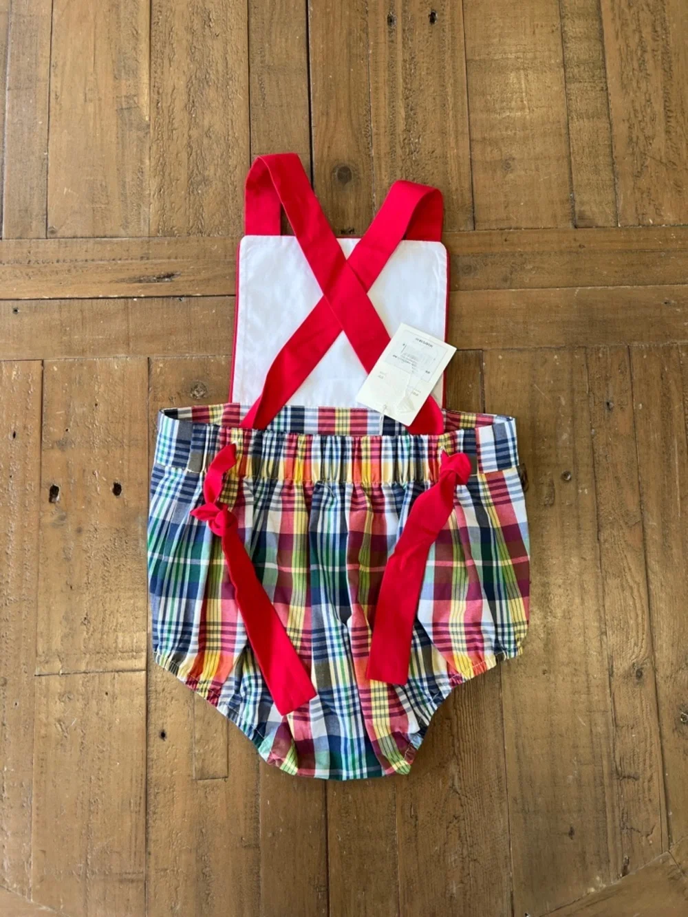 Beaufort bonnet company Sayre Sunsuit Montpelier Plaid White Richmond Red 3T nwt
